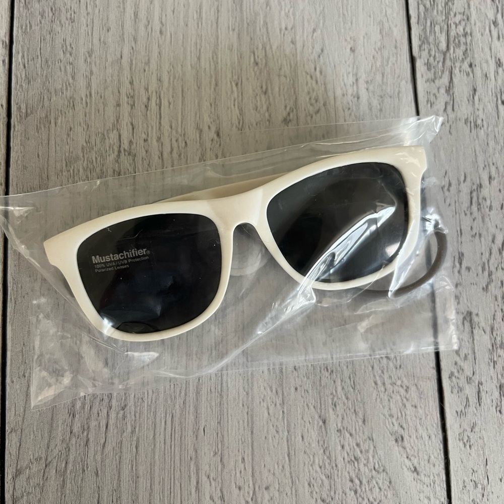NEW Mustachifier Baby Polarized Sunglasses White Baby Opticals
